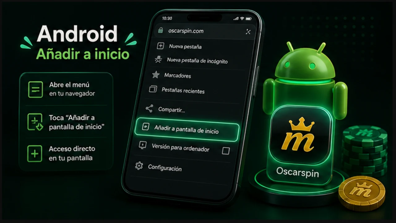 Menú del navegador en Android con la opción de añadir acceso directo
